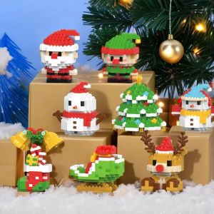 DIY Model Christmas Building Block Santa Claus Snowman Christmas Tree Building Block Toy  Christmas Decoration Party Favours