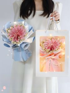 Creative DIY Packaging Paper Material Kit for Birthday Anniversary Gifts to Girlfriend Wealth Attracting Flower Bouquet