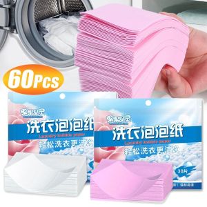 [Warm Homie] 30/60pcs Laundry Tablets Cleaning Laundry Detergent Sheets for Washing Machine Strong Decontamination Concentrated Laundry Bubble Paper