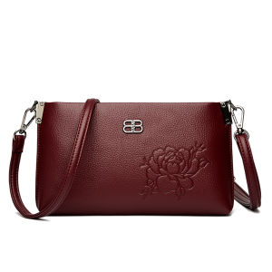 Genuine Leather Crossbody Bag for Middle-Aged Mothers Soft Leather Mobile Phone Bag Single Shoulder Handbag Small Size
