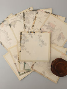 กระดาษเขียนจดหมายลายดอกไม้สไตล์ย้อนยุค เรียบหรู ลายจดหมายเขียนลายจีนขนาดเล็ก กระดาษสำหรับเขียนลายมือ อุปกรณ์ธุรกิจ