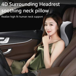 Car headrest lumbar pillow set 100% high rebound imported memory foam car neck pillow waist support high-end car seat pillow