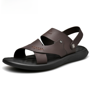 Camel Active Mens Summer New Genuine Leather Outdoor Driving Sandals Beach Shoes Casual Sporty Breathable Slip-On Thick Bottom