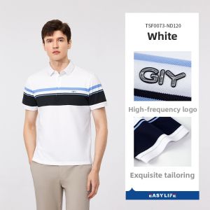 GYgoldlion | Silk-containing Breathable Cool Sensation Mens Polo Shirt