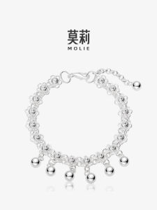 Molly Handmade Pure Silver Floral Sound Bracelet Womens Unique Design High-End Feelings Traditional Craft 925 Silver Unusual Bracelet