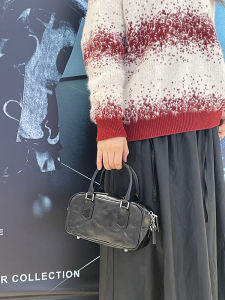 Retro MrFu Tanned Cowhide Leather Crossbody Bag Single Shoulder Casual Luxury Handbag Soft Boston Bag for Women