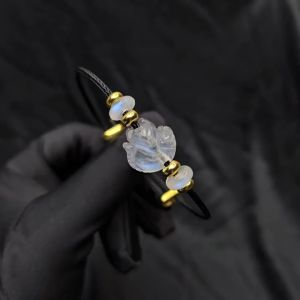 Q867 Vòng cáp 2 đồng điếu hồ ly Moonstone cho Kim và Thủy - Phong Thủy TUDO