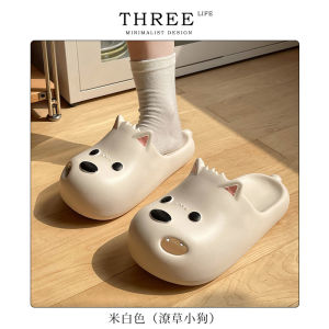 Cute Indoor EVA Slip-On Slippers Three Life Tachill Hole Shoes Cozy Home Slippers for Women Summer Breathable High Traction