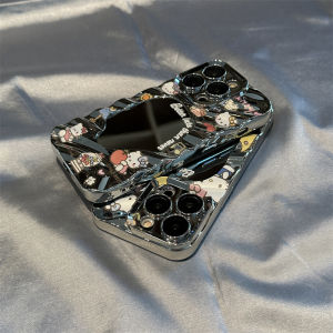 ZhiGe KT Cat Electroplated Foldable Phone Case for Apple 15 14 pro Max 13 pro 12 pro 11 Unique Popular Protective Fun Shell for Women