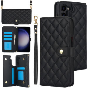 Card Case For Samsung A55 With diagonal strap lanyard Coin Purse Case Flip Cover With Card Holder Mobile Phone Shell Cards Slot Case Casing With Rope For Samsung Galaxy A15 A16 A14 A54 A13 A53 A73 A72 A72 Case With Wallet Bag