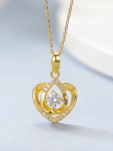 Gold 916 original malaysia fashionable and high-end collarbone chain womens style