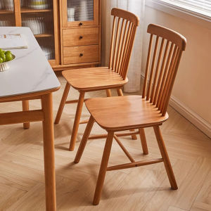 Solid Wood Dining Chair For Home Dining-Table Chair Dining Commercial Retro Restaurant Windsor Chair Middle Ancient Log Style Stool Backrest