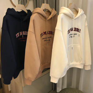 (Ready Stock) Korean Womens Graphic Hoodie Oversize Loose Long Sleeve Student Hooded Sweater Autumn Outerwear