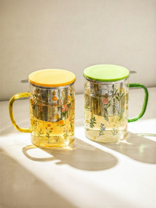 MODERN SWEETHOME | High Aesthetic Glass Water Cup Teacup Water Separation