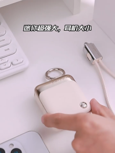 Mini Power Bank 10000mAh 22.5W Fast Charging PD20W Built-in Cable Portable Charger Pocket Size for iPhone Android