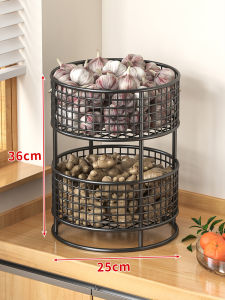 Herb and Garlic Storage Basket Organizer