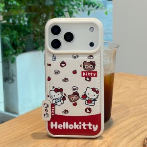 Sanrio | Ốp Lưng Điện Thoại Da Hello Kitty Sanrio Cho iPhone Chống Sốc Toàn Diện Bảo Vệ Mặt Lưng Tương Thích Với Các Model 17 16 15 14 13 Pro Max