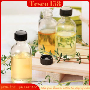 12 transparent glass bottles with LIDS of 60ml plus 3 funnels