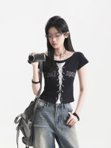 zuocisankon | Vintage Gothic Diamond Decorated T-Shirt