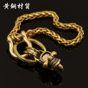 Handmade Pure Copper Horsehoof Keychain Vintage Car Keychain Pendant Brass Alloy Keyring Fashionable Accessory