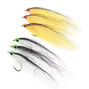 6pcs #8 #10 #12 Wounded EP Silky Fiber Minnow Fly Ice Dub Baitfish Streamer Fly Trout Bass Pike Salmon Fishing Lure Baits
