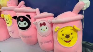 Kuromi milk tea cup plush toy cute Melody plushie Winnie the Pooh pillow doll kid birthday gift