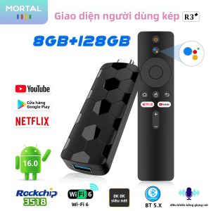 Bộ Giải Mã Truyền Hình New 2026 TV Box Set Top R3+ RK3518 8G 128G 8K HDR10 WiFi 6 Siêu Tốc USB 3.0 Điều Khiển Bằng Giọng Nói Hỗ Trợ Giao Diện Người Dùng Kép Tương Thích HDMI