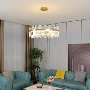 Kristal Nordic Lampu Gantung Mewah 3 Warna Led Bulat Chandelier Lampu Ruang Tamu Lampu Dapur Lampu Kamar Tidur Lampu Kamar
