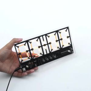 Aideepen | DC002 4 Digit LED Clock DIY Soldering Kit DC 5V Adjustable Brightness Power Off Memory Time Date Week Alarm For STEM Learning