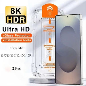 2Pcs Oleophobic Coating Dust Free Easy Installation Screen Protector For Xiaomi Redmi 13X 13C 13 12 12C Glass