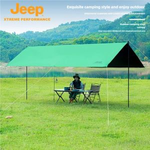 Jeep Delicate Camping Silver Coated Picnic Rain Protection Sunshade Outdoor Camping Square Canopy Tent Portable Silver-coated Sunscreen Awning