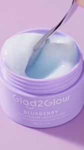 Glad2Glow Blueberry Repair Ceramide Moisturizer 30g Ceramide Barrier Repair Cream for Sensitive Damaged Skin Blueberry Antioxidant