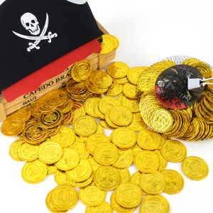50/100pcs Pirate Gold Coins Kid Birthday Party Decoration Gift Halloween Plastic Fake Gold Home Kid Favor Game Treasure Supplies