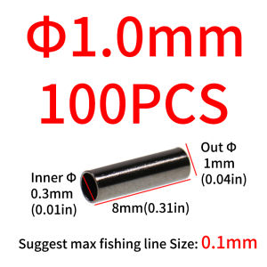 100PCS Black Single Barrel Copper Sleeves Fishing Mono and Wire Leader Line Fix Crimps Saltwater Fishing Rigging Accessories