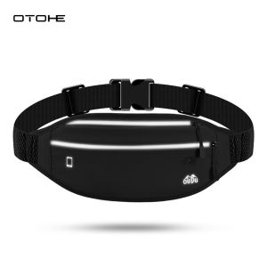OTOHE กระเป๋ากระเป๋าคาดเอวแนวสปอร์ตแบบบางพิเศษกระเป๋าคาดลำตัวแบบยูนิเซ็กส์กระเป๋าคาดหน้าอก PU ปรับได้กระเป๋าวิ่งกระเป๋ากันน้ำใส่โทรศัพท์คาดเอวกระเป๋าคาดเอววิ่งกระเป๋าคาดเอวสำหรับออกกำลังกายกลางแจ้ง