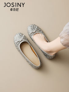 Josiny | Silver Bow Ballet Mary Jane Shoes