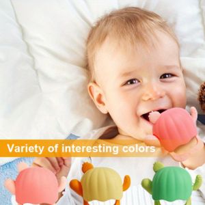 Vren bé gặm nướu Silicone đồ chơi teethering chống ăn tay cho chăm sóc nha khoa đồ chơi trẻ sơ sinh Silicone phim hoạt hình xương rồng găng tay bé quà tặng