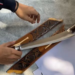 TGR golok patimura ukir keren tebas berat bahan baja per asli kuat dan sudah tjm siap pakai multifungsi