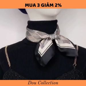 Khăn Lụa Vuông (Khăn Turban) Hoa 4 Cánh Cao Cấp Làm Aó Và Đồng Phục - Chất Liệu Chiffon - 70x70cm - Mã KL059