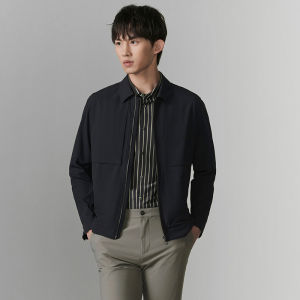 Comfortable Versatile Solid Color Textured Mens Jacket
