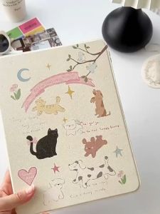 เคสiPadหมุน 360° Air5 Gen9 gen8 แมวดำน่ารัก ช่องใส่ปากกาขวา Acrylic เคส ipad Pro 11 2021 2022 Gen10 iPad Air 6/mini7 Air7 Gen11