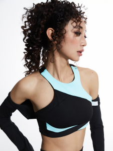 TUFN New Color Block Yoga Vest Quick Dry Fitness Running Sports Bra Breathable Removable Chest Pad Fixed Double Strap Full Cup