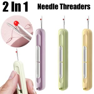 2in1 Hand Sewing Needle Threader and Seam Ripper Easy Threading and Stitch Removal Tool for Seniors Durable Sewing Accessory