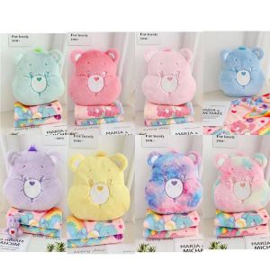 หมอนผ้าห่มคริปโต หมอนผ้าห่ม Care Bear ผ้าหนานูม สีพาสเทล หวานๆ ผ้าห่ม 2.5 มม แบรนด์ ราคาถูก