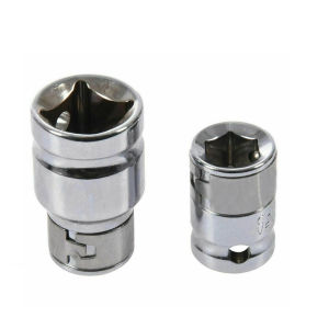 2pcs 3/8" And 1/2" Drive 10mm Hexagon Screwdriver Bit Holders Socket Adapters 30/40mm High Carbon Steel Polished Chrome Plated