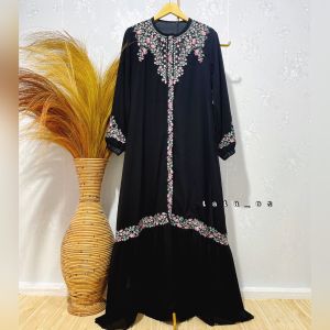 BANGKOK OLIVIA DRESS GAMIS BORDIR BUNGA FLORAL BUSUI RUFFLE SUSUN MEWAH CERUTY IMPORT FULL FURING KOREAN STYLE