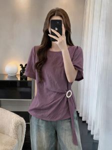 Purple Summer T-Shirt Top Plus Size & Slimming