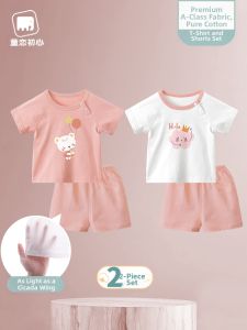 TONGLIANCHUXIN | Bộ Áo Tay Ngắn Mùa Hè Cho Bé Bằng Cotton Nhẹ