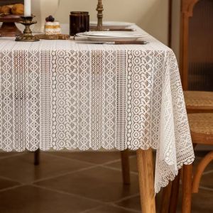 Túi Vải Cotton Pha Lanh Trắng Hình Chữ Nhật Sang Trọng Mới 2025 Túi Vải Bàn Trà Túi Vải Bàn Ăn Túi Vải Vải Ren Phong Cách Pháp Cổ Điển