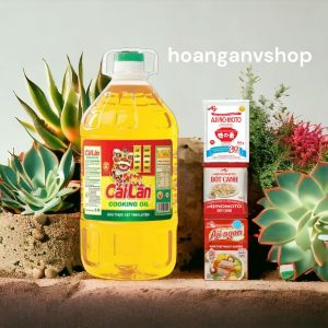 Dầu ăn Cái Lân 5lit - Tặng 1gói Bột Ngọt Hạt Lớn 100gr 1gói Bột Canh 190gr 1gói Hạt Nêm 55gr
